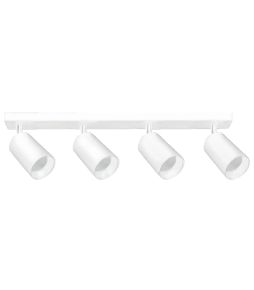 APLIQUE LED TUBULAR DIRECCIONABLE BLANCO 4XGU10 AROS DORADOS INTERCAMBIABLES