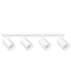 APLIQUE LED TUBULAR DIRECCIONABLE BLANCO 4XGU10 AROS DORADOS INTERCAMBIABLES