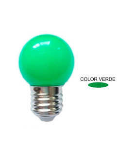 LAMPARA ESFERICA LED VERDE IP44 ESPECIAL GUIRNALDA E27 0,5W 270º 230V