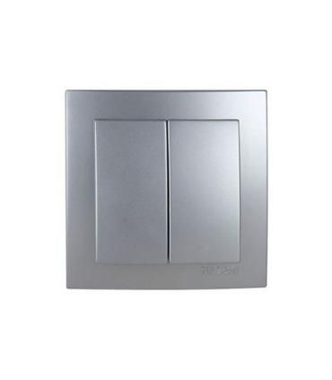 DOBLE CONMUTADOR PLATA EMPOTRAR SERIE 8000