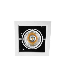 DOWNLIGHT LED EMPOTRABLE ORIENTABLE AR111 PF mayor que 0,9 CORTE 172x172MM 30W 3000K 24º 230V BLANCO