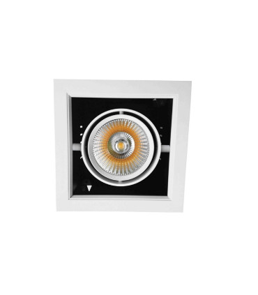 DOWNLIGHT LED EMPOTRABLE ORIENTABLE AR111 PF mayor que 0,9 CORTE 172x172MM 30W 3000K 24º 230V BLANCO