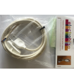 KIT CABLE TEXTIL ALGODON 2 mts 2 X 0.75 MM. + CLAVIJA + INTERRUPTOR BLANCOS