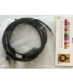 KIT CABLE TEXTIL NEGRO 2 mts 2 X 0.75 MM. + CLAVIJA + INTERRUPTOR NEGROS