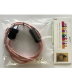 KIT CABLE TEXTIL ROSA 2 mts 2 X 0.75 MM. + CLAVIJA + INTERRUPTOR NEGROS
