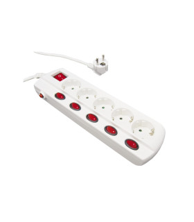 BASE 5 TOMAS CON INTERRUPTOR INDIVIDUAL