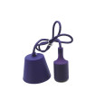 PORTALAMPARAS+CABLE FLORON 1M E27 SILICONA MORADO