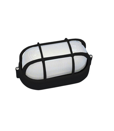 APLIQUE ALUMINIO OVAL 60W. NEGRO