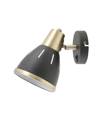 APLIQUE LED PARED E27 NEGRO + DORADO