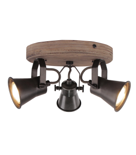 LAMPARA DE TECHO 3 FOCOS GU10  SERIE PORCELANA NEGRO