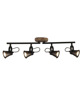 LAMPARA DE TECHO 4 FOCOS GU10  SERIE PORCELANA NEGRO