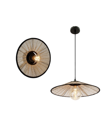 LAMPARA DE TECHO TELA DE LINO 1XE27 Ø30CM 1 METRO DE CABLE