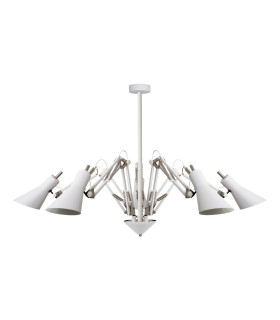 LAMPARA COLGANTE E27 BLANCO+NICKEL