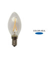 LAMPARA VELA FILAMENTO LED AZUL E14 1,5W 360º 230V