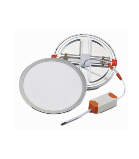 DOWNLIGHT REGULABLE  EMPOTRABLE ø230MM 20W 4000K PLATA CORTE AJUSTABLE