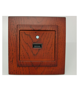 BASE USB DE EMPOTRAR 2.1A NOGAL