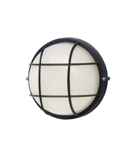 APLIQUE PLASTICO REDONDO 60W. NEGR