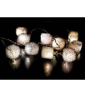 GUIRNALDA 10 LED CUADRADO PLATA 0,6W 24V IP20 5,35METROS