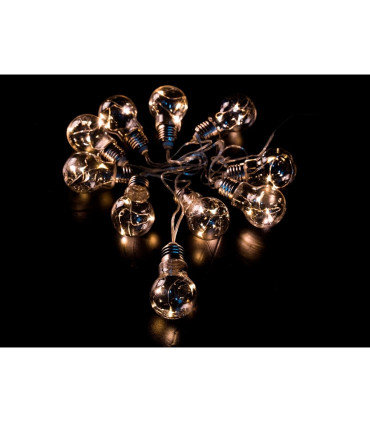 GUIRNALDA ESTILO BOMBILLA TRANSPARENTE CON TRANSFORMADOR 20 LEDS 3,40W 24V 8,50METROS