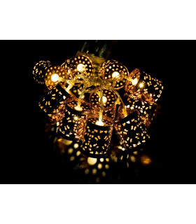 GUIRNALDA 10 LEDS CILINDROS DE COBRE CON BATERIA 3xAA 0,6W 4,5V 1,25METROS
