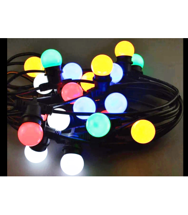 GUIRNALDA EXTERIOR CABLE GOMA 10 PORTALAMPARAS E27 230V 12 METROS IP44 BOMBILLAS NO INCLUIDAS