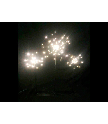 SET 3 ESTRELLAS 170 LEDS 3.6W 63 CM BLANCO CALIDO IP20 BASE NEGRA 3,2V