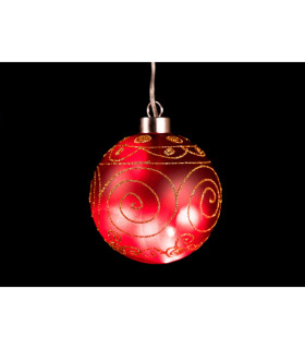 BOLA CRISTAL 8 LED ROJA CON CIRCULOS 0,48W 24V 5CM IP20
