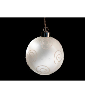 BOLA CRISTAL 8 LED BLANCA CON CIRCULOS 0,48W 24V 5CM IP20