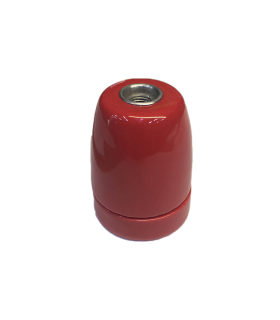 PORTALAMPARAS CERAMICO VINTAGE E27 ROJO