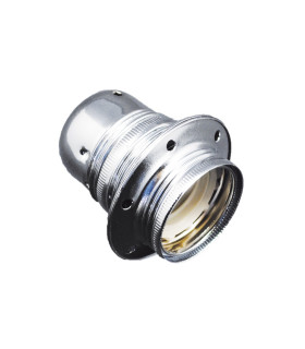 PORTALAMPARAS E27 DECORATIVO 2 ARANDELAS PLATA