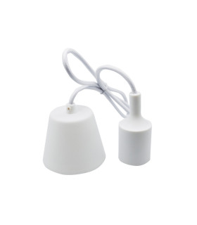 PORTALAMPARAS+CABLE FLORON 1M E27 SILICONA BLANCO