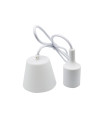PORTALAMPARAS+CABLE FLORON 1M E27 SILICONA BLANCO