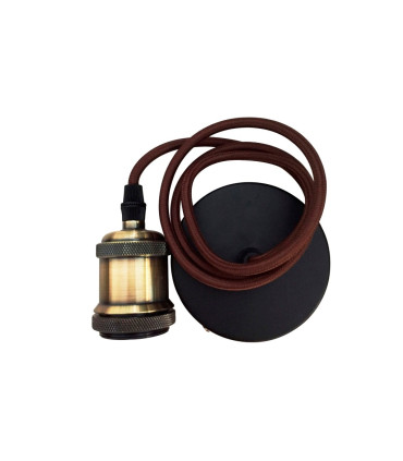 CONJUNTO PORTALAMPARAS CABLE FLORON MARRON