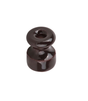 AISLANTE PORCELANA MARRON PARA CABLE 18X16mm