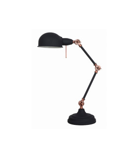 LAMPARA DE MESA E27 NEGRO+COBRE