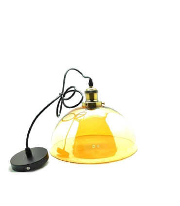 LAMPARA COLGANTE VINTAGE E27 CRISTAL AMBAR MODELO 1
