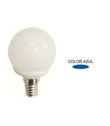 LAMPARA ESFERICA LED AZUL E14 4W 270º 230V
