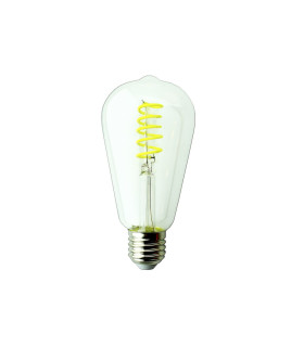 LAMPARA EDISON LED AMARILLA FILAMENTO RIZADO E27 4W 180º 230V