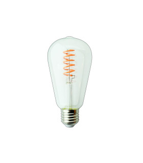LAMPARA EDISON LED ROSA FILAMENTO RIZADO E27 4W 180º 230V