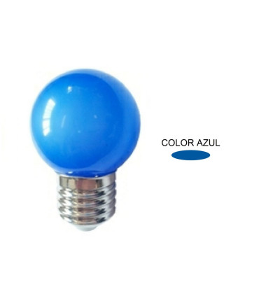 LAMPARA ESFERICA LED AZUL IP44 ESPECIAL GUIRNALDA E27 0,5W 270º 230V