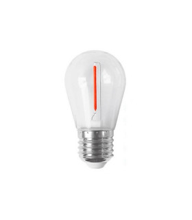 LAMPARA LED FILAMENTO ROJA ESPECIAL GUIRNALDA DE GOMA E27 1W 300º