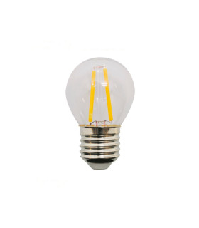 LAMPARA ESFERICA FILAMENTO LED E27 2W 2000K 360º 230V CLARA