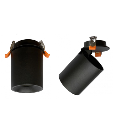 DOWNLIGHT LED EMPOTRABLE CUERPO ORIENTABLE GU10 NEGRO