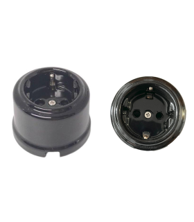 BASE SUPERFICIE PORCELANA NEGRO 16A 250V