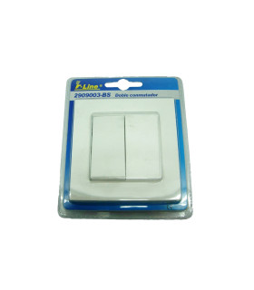 DOBLE CONMUTADOR BLANCO EN BLISTER