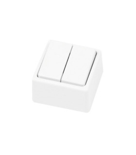 DOBLE INTERRUPTOR SUPERFICIE SERIE 8000 BLANCA BL