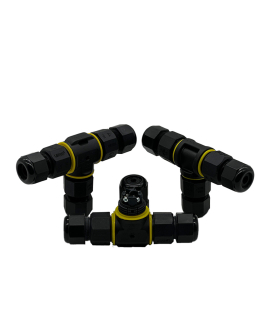 CONECTOR T ESTANCO + REGLETA PARA CABLE 0,5-1,5mm2 16A 3 POLOS IP68