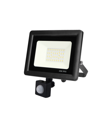PROYECTOR LED EXTRAPLANO IP65 CON SENSOR DE PRESENCIA Y CREPUSCULAR 100W 6500K 120º 230V NEGRO