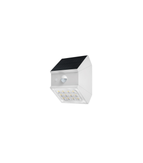 APLIQUE PARED SOLAR 2W CON SENSOR CREPUSCULAR Y DE MOVIMIENTO 240Lm   3000K/4000K/6000K BLANCO