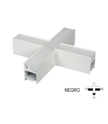 ACCESORIO LUMINARIA COLGANTE LED 15W 4000K CONEXION EN CRUZ NEGRA